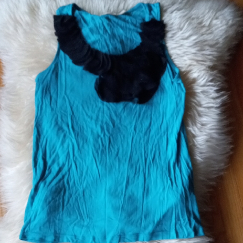 Pins & Needles Blue Sleeveless Ruffled Tank Top